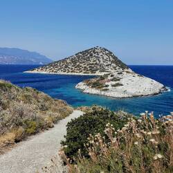 Dirty road to Diaporti - the first island!
