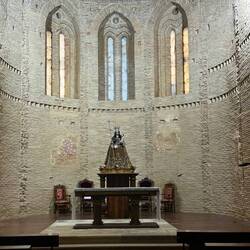 The altar at the Santuario. Sheila wanted to sit and eat our lunch in the pews. Of course I said no