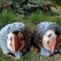 Fotomontage Papageitaucherküken