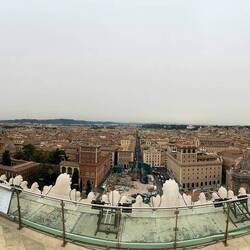 Panorama of the view. The road in the middle is the Via del Corso