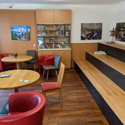 Our youth hostel. Every night in this room, they show The Sound of Music