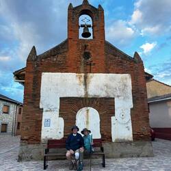 The old town church in Calzadilla de Los Cotos - our overnight town
