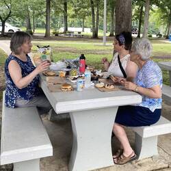 A lunchtime picnic at an Alabama rest stop