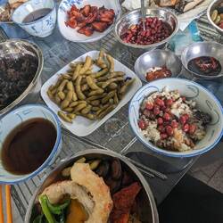 Amazing spread of vegan food