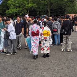 Lots of kimonos at the fair