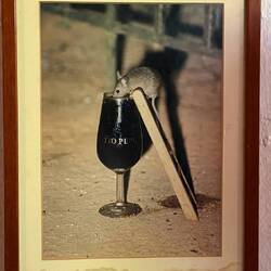 So he created a little ladder set it next to a glass of sherry so the mouse could always have a sip.