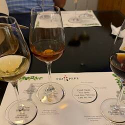 We tasted three types of sherry and then one sherry spritz (with mint).