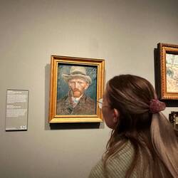 Joanna looking at Van Gogh