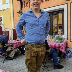 Our server. We've seen several guys in lederhosen!