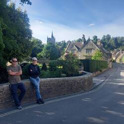 Pete and Geoff at Castle Combe village