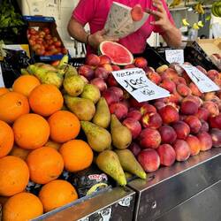 We enjoy visiting local markets even when we can't buy anything. This one was full of great stalls.