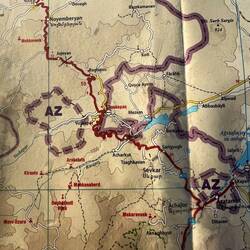 We are following the red road from north to south.