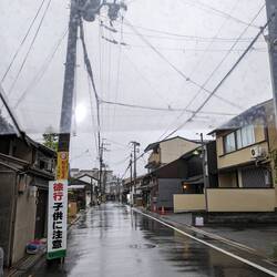 Unterwegs mit dem durchsichtigen Regenschirm