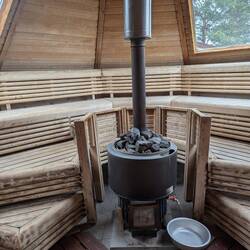 Sauna des Campingplatzes, allerdings nur zum Mieten