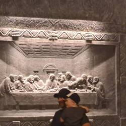 Last supper, chiselled in the salt mine