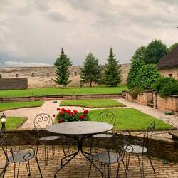 die Terrasse beim Abendessen :)