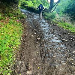 Climbing the first incline of the day