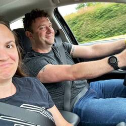 It is nerve-wracking for driver and passenger to be driving on the wrong side of the car and road.