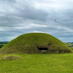 One of the smaller burial mounds. The entrance is aligned east to catch sunrise.