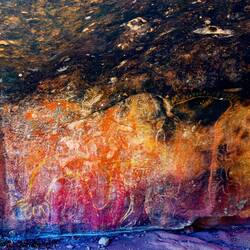 Tjilpi Pampa Kulpi ... paintings in the cave where men too old to participate in ceremonies rested.