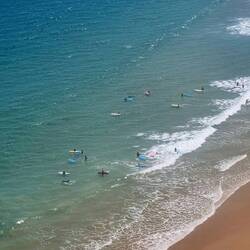Looking down at Berria beach