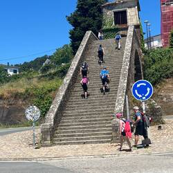 Yep! We had to climb these steep steps to get into Portomarin