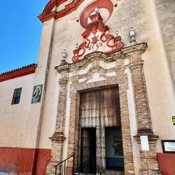 Loved this church with pink trim, stood out in all the white.