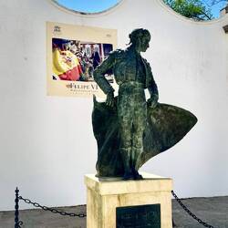 Bullfighters are like Rock Stars, here is an important one memorialized in a bronze sculpture.