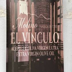 The brand of oil with good picture of how they do the olive press with the filters/machine.