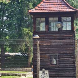 Guard tower Auschwitz... no way outsiders couldnt see what was happening