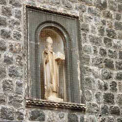 Statue of St Blaise as you enter Old Town.