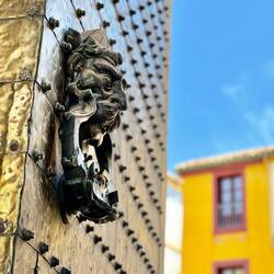 Door knocker on one of the external doors on the mosque-cathedral.