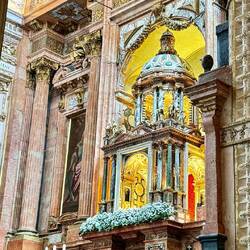 And in the middle of what was a mosque you find a Christian church.