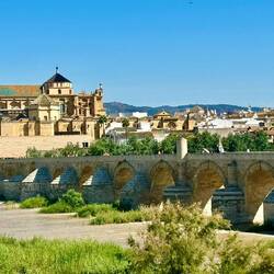 The historic district of Cordoba next to the River GuadaIquivir.