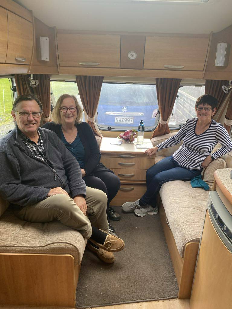 Coffee with Gerard and Sue in their caravan