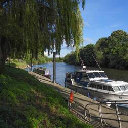 A lovely first mooring spot on the floating pontoon