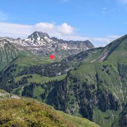 Blick zurück zum Ausgangspunkt Biberacher Hütte