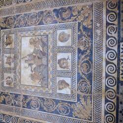 Das Mosaik wurde ausgebuddelt und Fluchs ins Museum verfrachtet