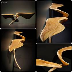 Biophilia ... Ethereal Double Console of Sycamore veneers and resin ... by Marc Fish (British).