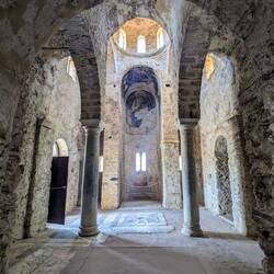 Mystras, gut erhaltene Gebäude zeugen von der reichhaltigen Geschichte.