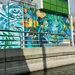 Painting under one of the canal bridges
