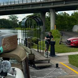 Manually closing the doors. All these locks are hand operated