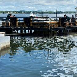 Manually opening gates to let water in.