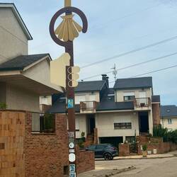 A new style of Camino path markers that we haven't seen until now