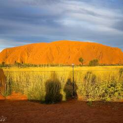 Uluru @ sunset ... our shadows @ 5:53p — Uluru-Kata Tjuta NP, NT.