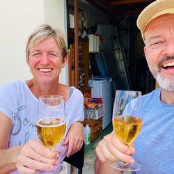 Nach getaner Arbeit eine "Bier-Belohnung"