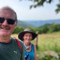 Still smiling as we tackle the toughest hike but the most amazing views