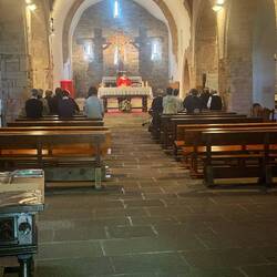 Mass was being said as we arrived at the old church in O Cebreiro
