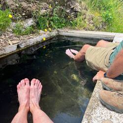 After 400 miles it's so important to take care of your feet! Still need these feet for100 more mile!