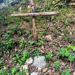 While waiting for Sheila as she retrieves my glasses I stopped to say a prayer for an unknown Pilgri